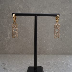 Cubic Zirconia klädda BOSS örhängen i mässing