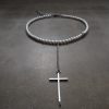Cross Necklace pärlhalsband med silverfärgad kedja och kors