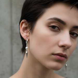 Örhängen med pärla och spikes