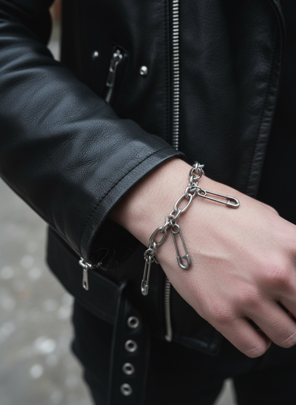 Armband i rostfritt stål säkerhetsnålar