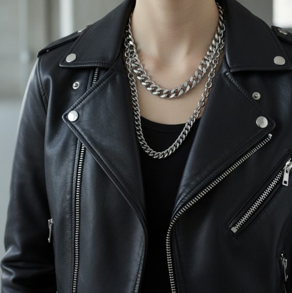 Do You Dare mystery halsband i rostfritt stål gjort av återanvända kedjor