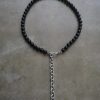 Svart pärlhalsband obsidian