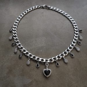 Romantic Heart halsband I rostfritt stål med cubic zirconia detaljer