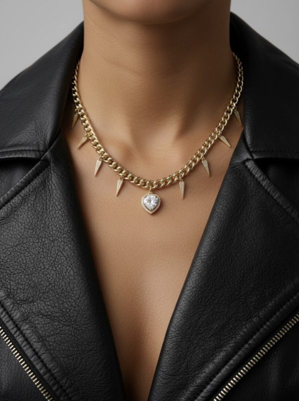 Halsband spikes och hjärta