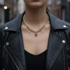 Halsband i mässing med spikes och hjärta