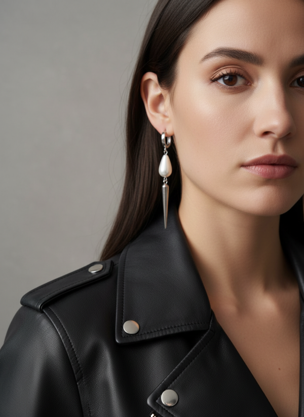 Spikes och pärlor örhängen edgy styling