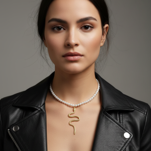 Venomus Snake stilrent orm halsband i minimalistisk design