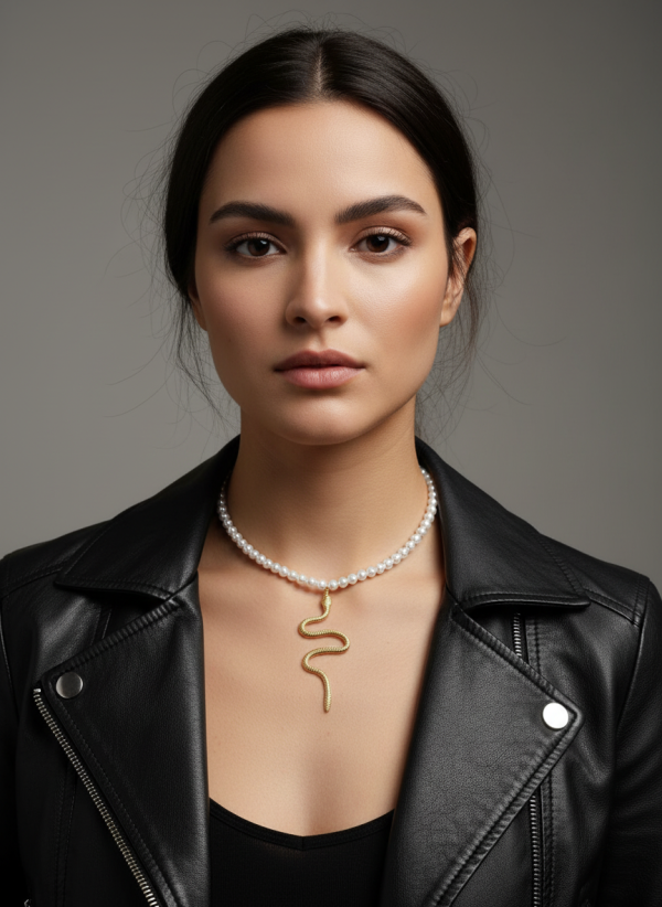 Venomus Snake stilrent orm halsband i minimalistisk design