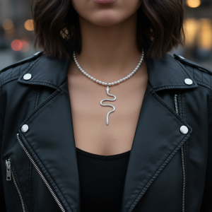 venomus snake stilrent orm halsband i minimalistisk stil