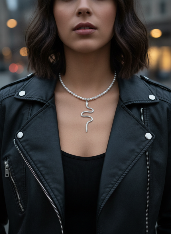 venomus snake stilrent orm halsband i minimalistisk stil