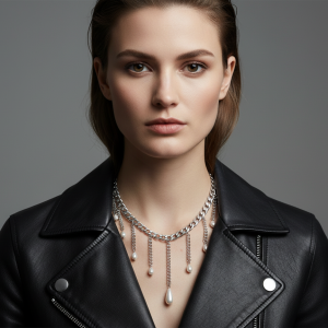 Hanging Pearls halsband med hängande pärlor i elegant design