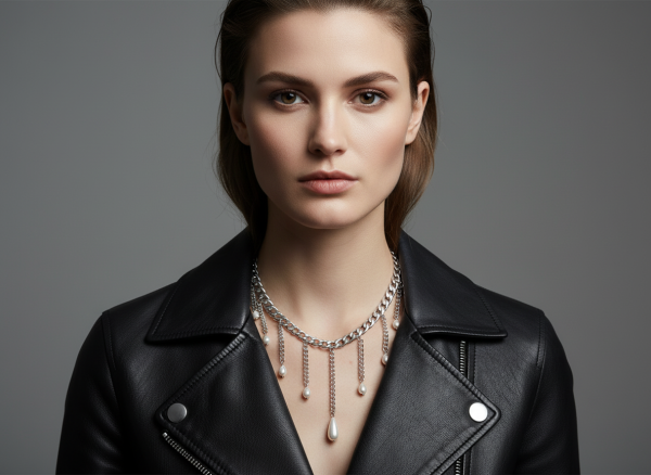 Hanging Pearls halsband med hängande pärlor i elegant design