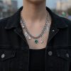 Fun Heart halsband med flera berlocker som hjärta, pärla och säkerhetsnål